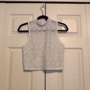 White sheer crop top